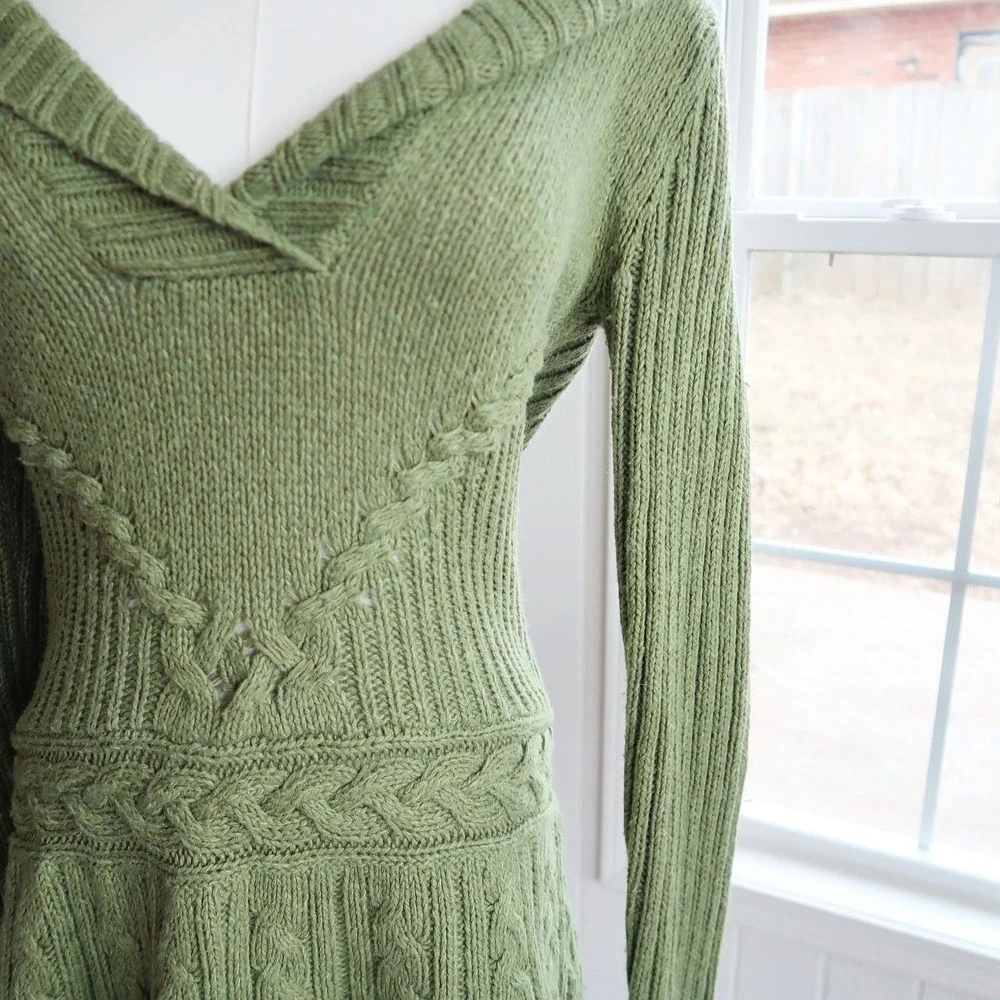 Old Navy Womens Tunic Sweater Sz S Green Fairycore Cottagecore Goblincore Earthy